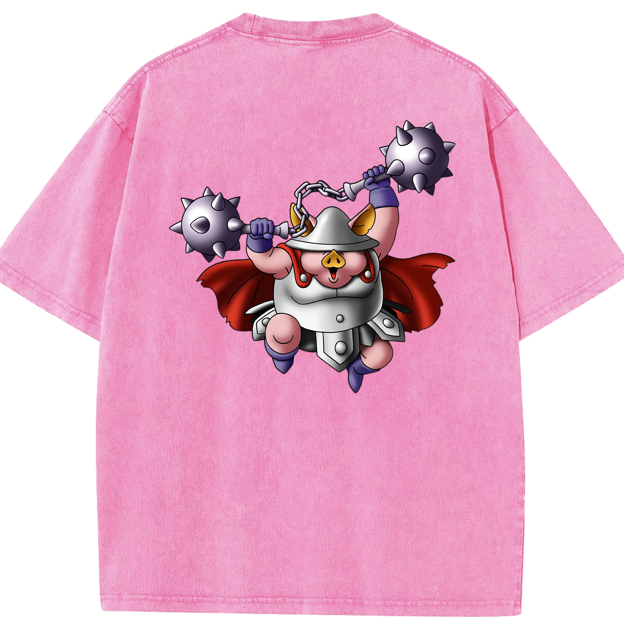 （画像用） ドラゴンクエスト Doragon Kuesuto Dragon Quest 綿100% ヴィンテージ風 半袖Tシャツ（背面プリント）